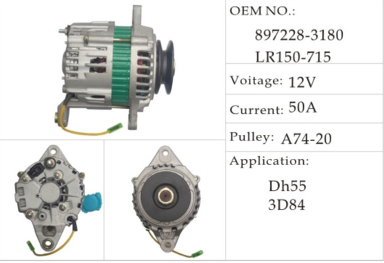 gerador DH55 4JB1 897228-3180 LR15-715 de 12V 50A A74-20 Doosan
